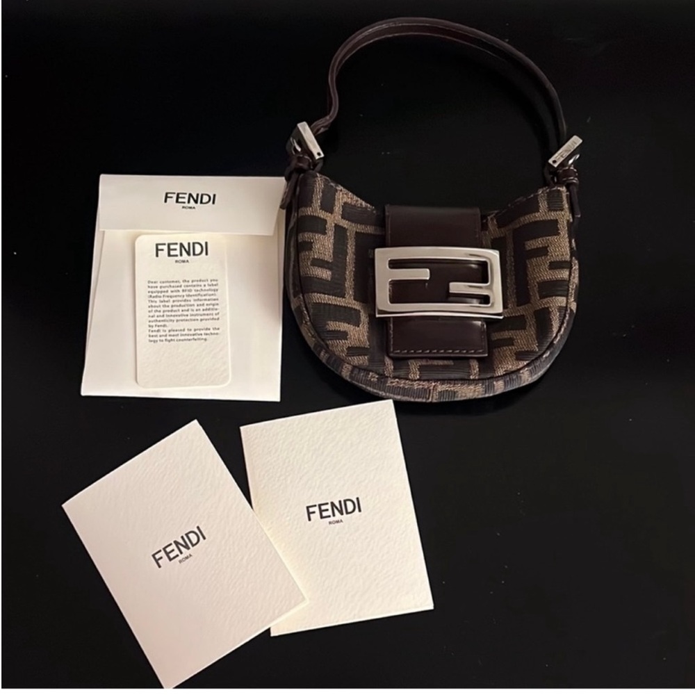 Fendi Zucca Canvas FF Logo Mini Croissant Bag | Vintage & Rare | Priced to Sell - Picture 3 of 17